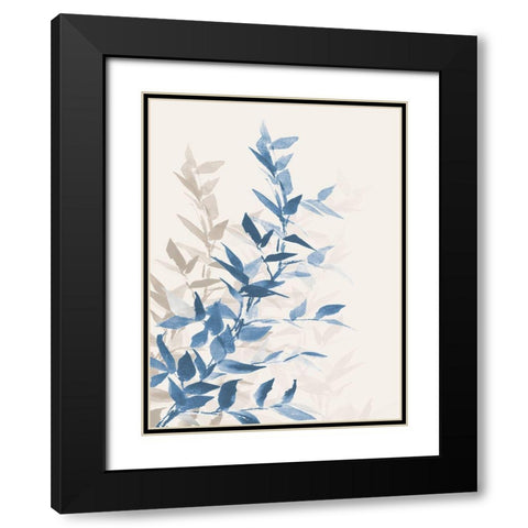 Blue Branch I Black Modern Wood Framed Art Print with Double Matting by Loreth, Lanie