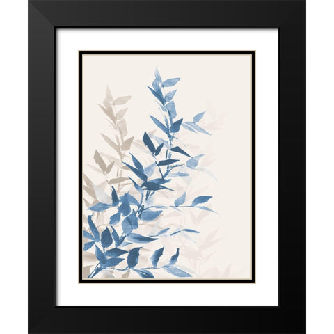 Blue Branch I Black Modern Wood Framed Art Print with Double Matting by Loreth, Lanie