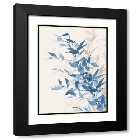 Blue Branch II Black Modern Wood Framed Art Print with Double Matting by Loreth, Lanie