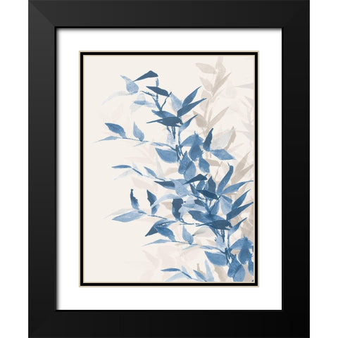 Blue Branch II Black Modern Wood Framed Art Print with Double Matting by Loreth, Lanie