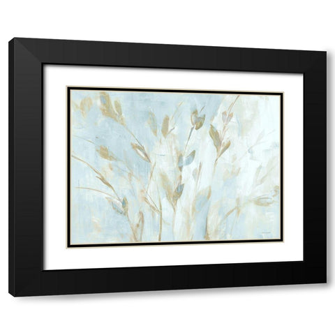 Soft Misty Leaves Black Modern Wood Framed Art Print with Double Matting by Loreth, Lanie