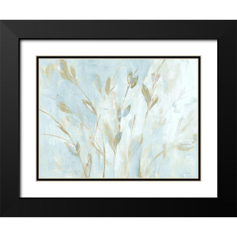 Soft Misty Leaves Black Modern Wood Framed Art Print with Double Matting by Loreth, Lanie