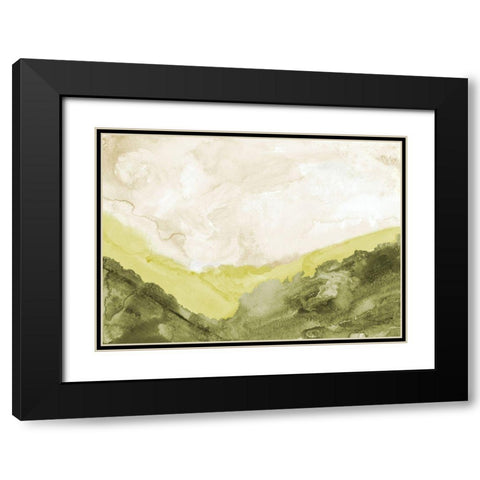 Washed Green Landscape Black Modern Wood Framed Art Print with Double Matting by Danelle, B.