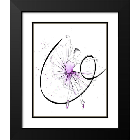 Dancing Ballerina I Black Modern Wood Framed Art Print with Double Matting by SD Graphics Studio