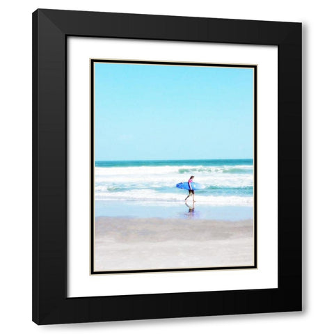 East Coast Surf Girl Black Modern Wood Framed Art Print with Double Matting by Wilson, Kali