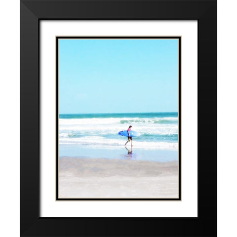 East Coast Surf Girl Black Modern Wood Framed Art Print with Double Matting by Wilson, Kali