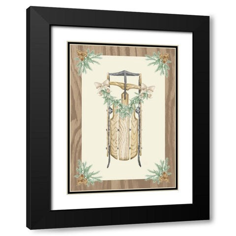 Hometown Christmas on Wood II Black Modern Wood Framed Art Print with Double Matting by Metz, Andi