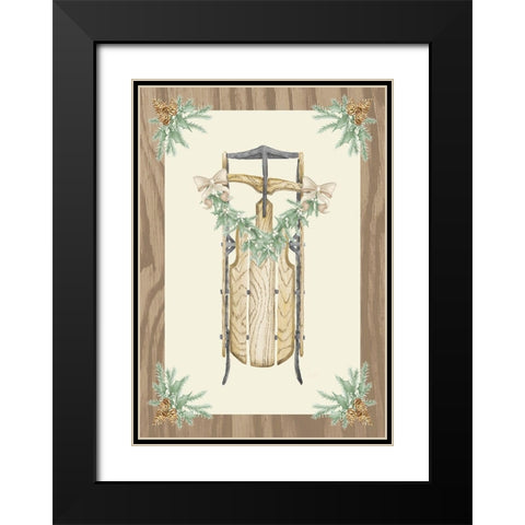 Hometown Christmas on Wood II Black Modern Wood Framed Art Print with Double Matting by Metz, Andi