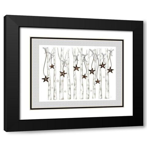 Merry and Bright Birch Trees II Black Modern Wood Framed Art Print with Double Matting by Metz, Andi