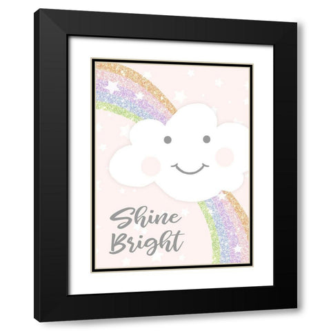 Shine Bright Black Modern Wood Framed Art Print with Double Matting by Quach, Anna