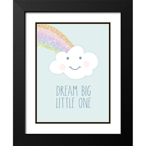 Dream Big Little One Black Modern Wood Framed Art Print with Double Matting by Quach, Anna