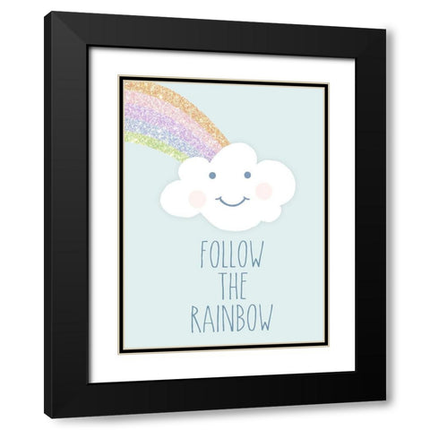 Follow the Rainbow Black Modern Wood Framed Art Print with Double Matting by Quach, Anna