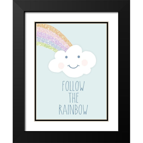 Follow the Rainbow Black Modern Wood Framed Art Print with Double Matting by Quach, Anna