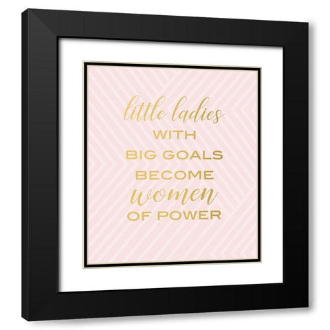 Little Ladies Black Modern Wood Framed Art Print with Double Matting by Quach, Anna