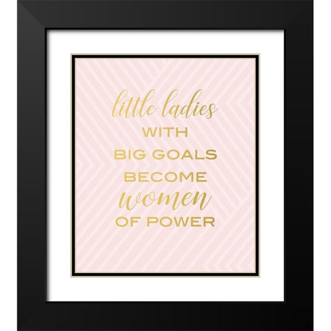 Little Ladies Black Modern Wood Framed Art Print with Double Matting by Quach, Anna