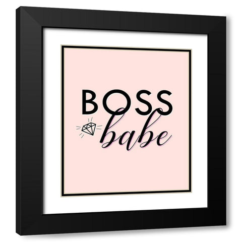 Boss Babe Black Modern Wood Framed Art Print with Double Matting by Quach, Anna