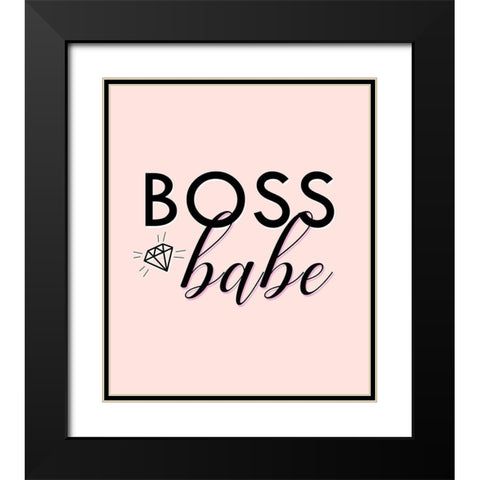 Boss Babe Black Modern Wood Framed Art Print with Double Matting by Quach, Anna