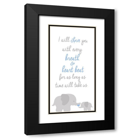 Breath And Heart Beat Black Modern Wood Framed Art Print with Double Matting by Quach, Anna