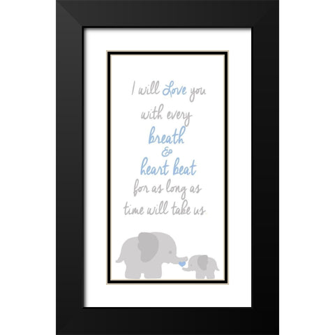 Breath And Heart Beat Black Modern Wood Framed Art Print with Double Matting by Quach, Anna