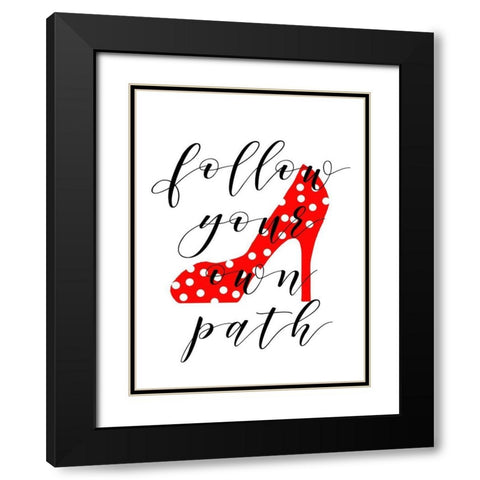 Follow your Path Black Modern Wood Framed Art Print with Double Matting by Quach, Anna