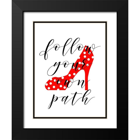 Follow your Path Black Modern Wood Framed Art Print with Double Matting by Quach, Anna