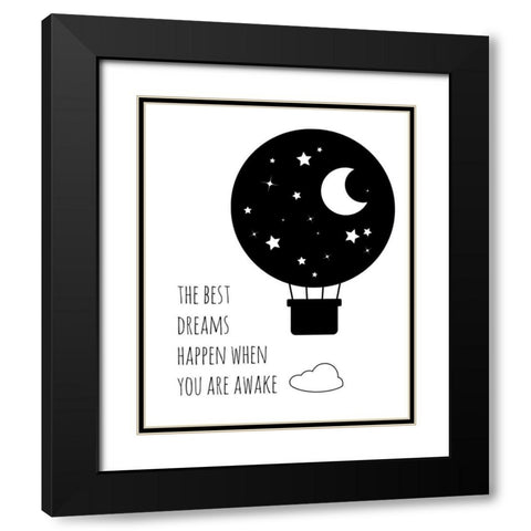 Best Dreams Black Modern Wood Framed Art Print with Double Matting by Quach, Anna