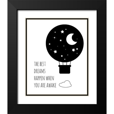 Best Dreams Black Modern Wood Framed Art Print with Double Matting by Quach, Anna