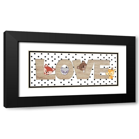 Love Black Modern Wood Framed Art Print with Double Matting by Quach, Anna