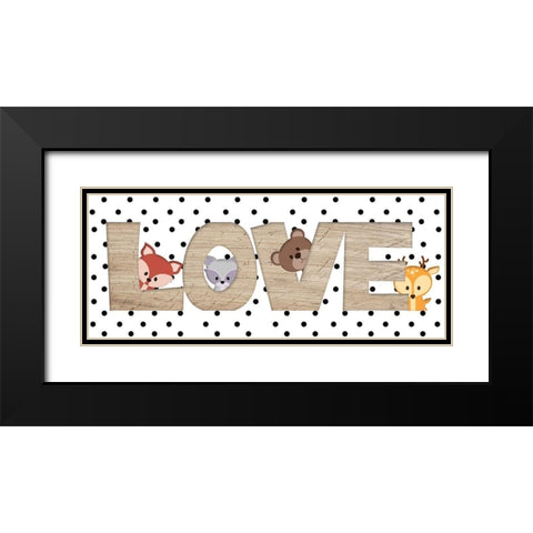 Love Black Modern Wood Framed Art Print with Double Matting by Quach, Anna