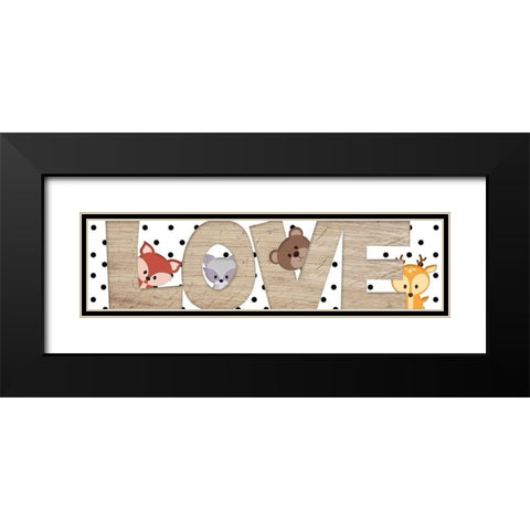 Love Black Modern Wood Framed Art Print with Double Matting by Quach, Anna