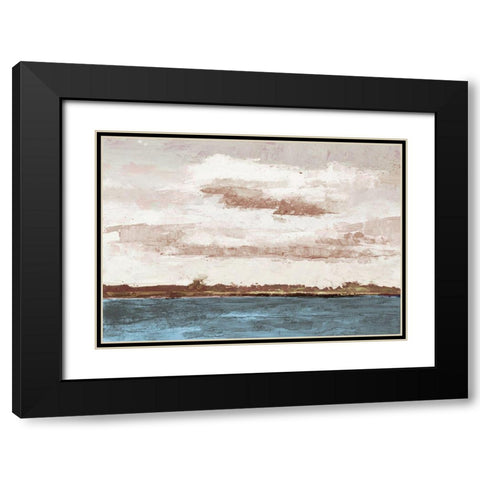 Cloudy Shores and Pink Skies Black Modern Wood Framed Art Print with Double Matting by Green, Jenny