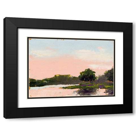 Soft Pink Skies Black Modern Wood Framed Art Print with Double Matting by Green, Jenny