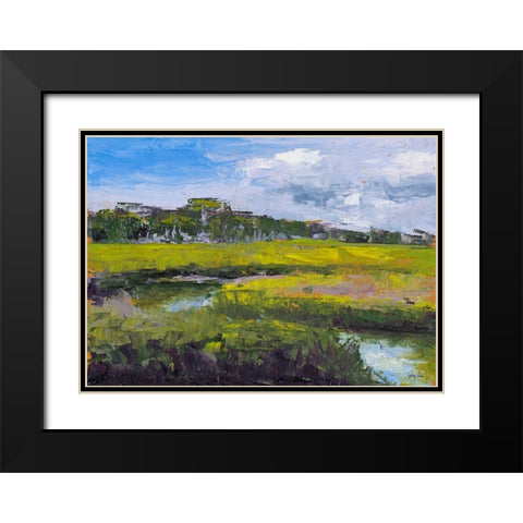 Meadow Black Modern Wood Framed Art Print with Double Matting by Green, Jenny