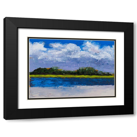 Blue Waters Black Modern Wood Framed Art Print with Double Matting by Green, Jenny