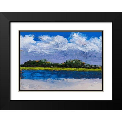Blue Waters Black Modern Wood Framed Art Print with Double Matting by Green, Jenny