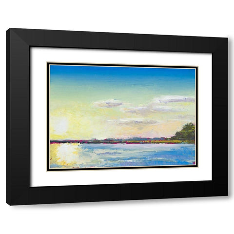 Sun on the Water Black Modern Wood Framed Art Print with Double Matting by Green, Jenny