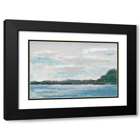 Lakeside Black Modern Wood Framed Art Print with Double Matting by Green, Jenny