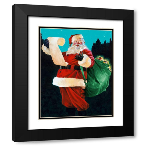 Jolly Old Saint Nick Black Modern Wood Framed Art Print with Double Matting by Green, Jenny