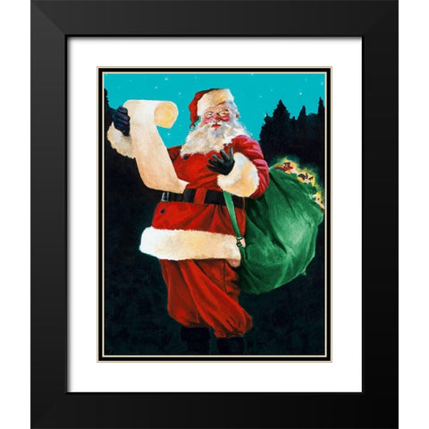Jolly Old Saint Nick Black Modern Wood Framed Art Print with Double Matting by Green, Jenny