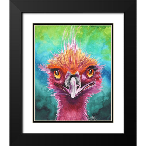 Emus Of A Feather Black Modern Wood Framed Art Print with Double Matting by Medley, Elizabeth