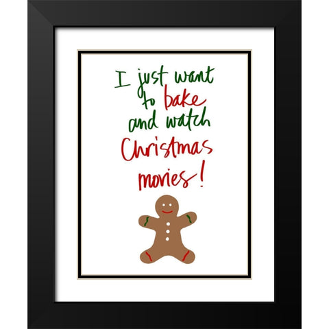 Holiday Baked Goods Black Modern Wood Framed Art Print with Double Matting by SD Graphics Studio