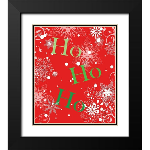 Ho Ho Ho (Red) Black Modern Wood Framed Art Print with Double Matting by Quach, Anna