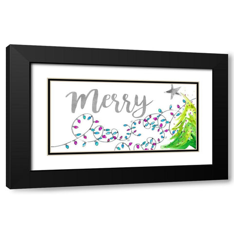 Merry with Lights Black Modern Wood Framed Art Print with Double Matting by Pinto, Patricia