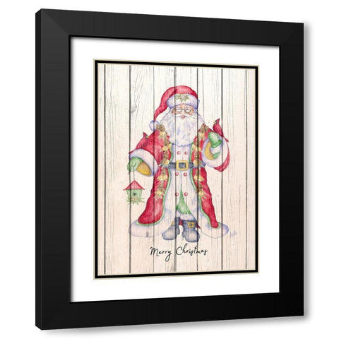 Santa and Cardinal I Black Modern Wood Framed Art Print with Double Matting by Metz, Andi