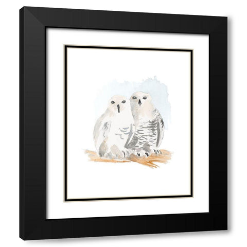 Snowy Owls Black Modern Wood Framed Art Print with Double Matting by Loreth, Lanie