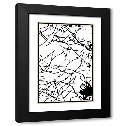 String Theory Black Modern Wood Framed Art Print with Double Matting by Wilson, Kali