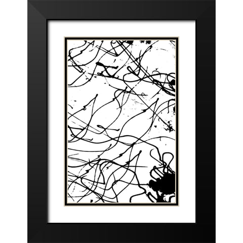 String Theory Black Modern Wood Framed Art Print with Double Matting by Wilson, Kali