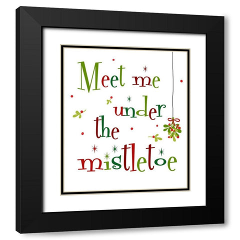 Meet Me Under the Mistletoe Black Modern Wood Framed Art Print with Double Matting by Quach, Anna
