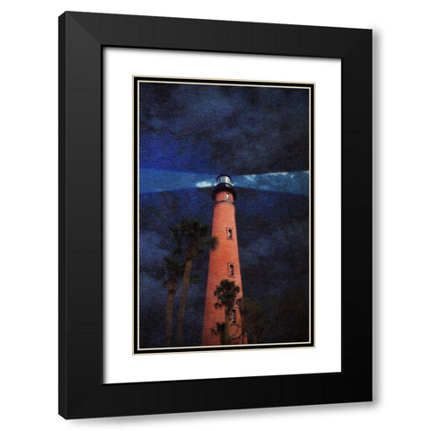 Lighthouse Nights Black Modern Wood Framed Art Print with Double Matting by Wilson, Kali
