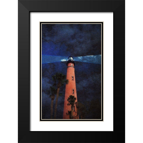 Lighthouse Nights Black Modern Wood Framed Art Print with Double Matting by Wilson, Kali